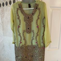 3 Piece Set Kameez Dupatta & Gharara Worn Once In Great Condition Beautiful Color & Design Final Sale No Returns Size Medium Salwar Kameez, Final Sale, 3 Piece, Desi, Beautiful Colors, Color Design, Size Medium, Women Shopping, Green