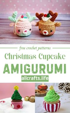 crochet christmas cupcake amigurm is featured in this free pattern and it's easy to make