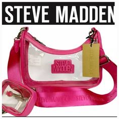 New See More Sm In My Closet Specs In The Photos Trendy Nylon Bag With Clear Strap, Trendy Nylon Bags With Clear Strap, Steve Madden Wallet, Spring Bags, Steve Madden Bags, Quilted Crossbody Bag, Phone Purse, Chain Crossbody Bag, Black Crossbody