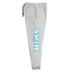 Get ready for dry land or wear these comfortable joggers over your suit after swim practice. And good luck running, we feel your pain! Goes great with any hoodie, sweatshirt or tee. • 60% cotton, 40% polyester pre-shrunk fleece • Fabric weight: 7.2 oz/yd² (244 g/m²) • 1x1 rib cuffs with spandex for stretch and recovery • Elastic waistband with external drawcord • Contrast drawcord and side pockets (all body colors include charcoal gray contrast detailing except black heather, which has black) • Sportswear Sweatpants With Drawstring For Sports, Sporty Breathable Sweatpants For Streetwear, Cotton Joggers For Workout During Sports Season, Comfortable Drawstring Sweatpants For Sports, Athletic Heather Sporty Sweats For Streetwear, Athletic Heather Sweats For Streetwear, Sporty Athletic Heather Cotton Sweats, Moisture-wicking Sweats For Streetwear And Sports, Moisture-wicking Sweatpants For Streetwear