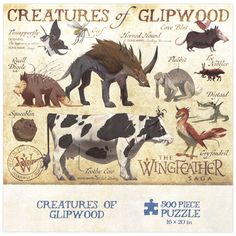 the creatures of gipwood jigsaw puzzle is shown in front of a white background