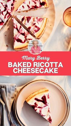 Mary Berry Baked Ricotta Cheesecake Mary Berry Cheesecake, Blackberry Coulis, Baked Ricotta