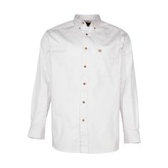 The Ariat� Twill Long-Sleeve Shirt is a classic look when you want to impress. This Ariat dress shirt is a solid-color Western shirt that's perfect for a special occasion, horse show, or rodeo night. It's comfortable yet tough, with Greater Arm Mobility that won't restrict your movement. The Ariat Twill Long-Sleeve Shirt for Men has a button front, button-down collar, and left chest pocket. Imported.      Classic Western dress shirt ;    Long sleeves;    Greater Arm Mobility technology for range Classic Fall Dress Shirt With Button Closure, Classic Long Sleeve Shirt With Button Closure, White Dress Shirt With Button Closure For Fall, Traditional Fit Long Sleeve Cotton Top, Traditional Fit Cotton Long Sleeve Tops, White Semi-formal Shirt For Fall, White Semi-formal Fall Shirt, Casual Long Sleeve Shirt In Traditional Fit, Casual White Top With Relaxed Fit