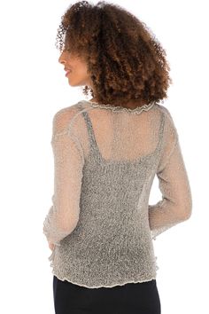 Pretty and versatile design makes this Sheer Ruffle Shrug Cardigan a quick and easy layer over almost any outfit; sexy with jeans or shorts, pretty over sleeveless dresses, easy over a bathing suit Lightweight mesh knit sweater never wrinkles; toss it in your bag for anytime coverage over upper arms with tanks or low-cut dresses for date night, or pack it in your carryon as a great travel piece Flattering three-quarter sleeves, full ruffle front and naturally ruffled edges add to the feminine si Shrug For Women, Sheer Shrug, Sweater Shrug, Dress Cardigan, Sheer Sweater, Bolero Cardigan, Bolero Shrug, Low Cut Dresses, Shrug Cardigan