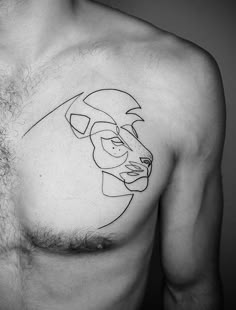 Lion Tattoo Design Minimalist, Lion Lines Tattoo, Lion Line Tattoo Design, Small Lion Outline Tattoo, Lion Single Line Tattoo, Line Art Tattoos Men, One Line Lion Tattoo, Arrow Forearm Tattoo