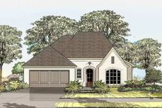 this is an artist's rendering of the front elevation of these homeplans