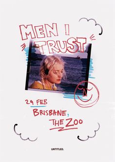 an advertisement for the movie men i trustt, featuring a woman with blonde hair