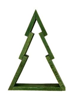 a green wooden triangle shaped object on a white background with clippings for text