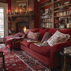 7+ Vibrant Family Room Decor Ideas for a Red Makeover • 333+ Inspiring Lifestyle Ideas Red Couch Living Room, Inspiring Lifestyle, Eclectic Cottage, Red Living, Red Couch, Family Room Decor, Living Room Red, Lifestyle Ideas, Christmas Living Rooms