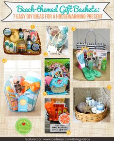 beach - themed gift baskets easy diy ideas for a housewarming present featured