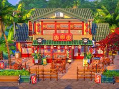 Sims 4 Tomarang, Sims 4 Sulani Bar, Sims 4 Lots Restaurant No Cc, Sims 4 San Myshuno Community Lots, Sims 4 Sulani Rental, Thai Cafe, Luxury Townhouse, Spooky Movies, Jungle Adventure