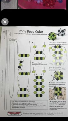 the instructions for how to make pony bead cubes