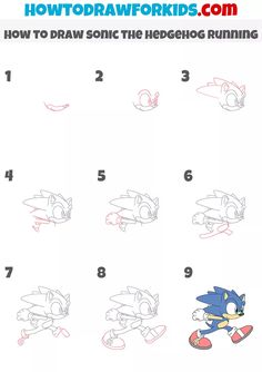 how to draw sonic the hedgehog for kids step by step drawing instructions with pictures