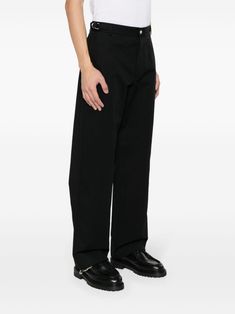 Jacquemus Le Pantalon Jean straight-leg Trousers - Farfetch Black Straight Leg Dress Pants With Belt Loops, Formal Black Cotton Work Pants, Classic Black Straight Leg Cargo Pants, Classic Straight Leg Cargo Pants With Belt Loops, Classic Straight Cargo Pants With Belt Loops, Classic Black Cargo Pants With Belt Loops, Modern Straight Cargo Pants With Belt Loops, Classic Black Cargo Pants For Work, Black Wide Leg Chinos With Welt Pockets