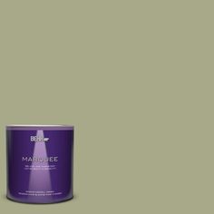 a purple paint can with the words marjoiee on it in front of a white background