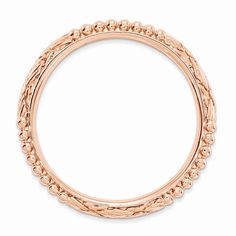 Make it simple and stylish with stackable bands of different textures, finishes, widths and colors! This rose gold-tone plated sterling silver band features a dual patterned design with a polished finish that measures 2.5mm wide. Guaranteed to fit together perfectly with all of the mix and match Stackable Expressions rings. Brass Pendant Necklace, Rose Tone, Stackable Bands, Bow Jewelry, Brass Pendant, Blue Topaz Ring, Jewelry Companies, Sterling Silver Bands, Black Bow