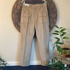 Rare Vintage 70s Cargo Bush Jean Corduroys. Made In The Usa. Size 32x34. Retro High-waist Corduroy Pants, Retro Corduroy Pants With Pockets, Vintage Corduroy Pants With Pockets, Retro Beige Straight Leg Pants, Vintage High-waisted Khaki Bottoms, Vintage Beige Bottoms With Pockets, Vintage Straight Leg Corduroy Pants, Vintage Cargo Pants With Pockets For Fall, Vintage Fall Cargo Pants With Pockets