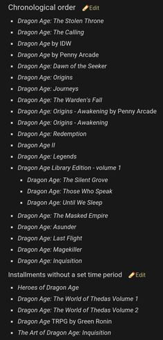 the dragon age guide is shown in this screenshoter image, with text below it