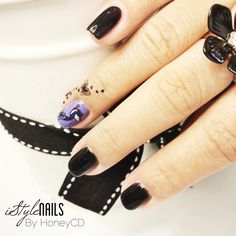 "Garden Friends" Nail art design. It's simply pretty.  #birds #butterfly # nailart Black Nails With Butterfly Design, Black Nail With Butterflies, Friends Nail Art, How To Draw Butterfly Nail Art, Black Nails With Silver Butterflies, Black Nail Butterfly, Garden Friends, Pretty Birds