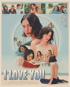 i love you movie poster with two women in bikinis and one man on the beach