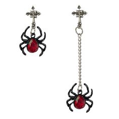 PRICES MAY VARY. Spider Earrings for Women--Halloween Earrings for Women--Halloween spider earring design cross studs and spider drop earrings inlaid with red crystal,innovative and charming,silver,black to choose,great jewelry gift for Halloween and daily wear. Spider Cross Stud Earrings--These halloween spide jewelry are made of environmentally friendly materials,non-fading,nickel free,lead free,and hypoallergenic,safe for sensitive ears. Red Crystal Spider Earrings--The skeleton earring fit m Masquerade Accessories, Spider Earring, Spider Woman Costumes, Funny Spider, Costume Spider, Gothic Spider, Crystal Spider, Costume Masquerade, Earrings Punk