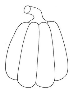 the outline of a pumpkin is shown in black and white, with one line drawn on it