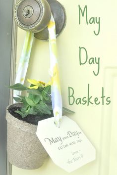 a door hanger that has some plants in it