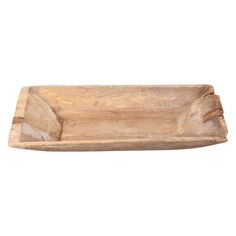 an old wooden tray on a white background