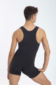 Short Tank Unitard Man Boy in Organic Cotton fabric Intermezzo Ballet Dance. Perfect for dance classes as a uniform or for ballet shows. Essential man jumpsuit to practice any activity: ballet, jazz, urban, dance, ballroom, skating, gymnastics... Man Jumpsuit, Ballet Shows, Dance Ballroom, Ballet Jazz, Men Jumpsuit, Bodycon Bodysuit, Tank Leotard, Ballet Clothes