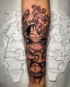 a person with a tattoo on their leg