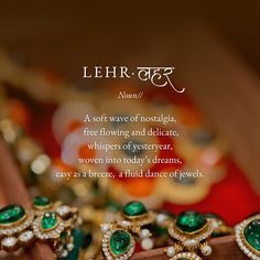 an image of jewelry on display with the words, lehri chandelier written in english