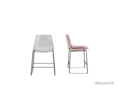 two chairs sitting next to each other on a white background