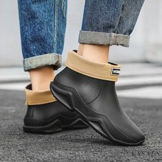 Lasaky - Short Tube Outdoor Motorcycle Waterproof Shoes with Thick Soles, Lightweight Slip-On Shoes Rubber Shoes For Women, Grey High Heels, Mens Rain Boots, Rain Shoes, Popular Shoes, Pointed Toe Boots, Slip On Boots, Stylish Boots, Waterproof Shoes