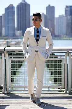 Summer Suede Style Suit | Leo Chan of Levitate Style Suede Shoes Men Outfit, Summer Style Outfits, Mens Spring Shoes, Summer Suit, Mens Spring Fashion, Summer Suits, Style Spring, Corporate Office