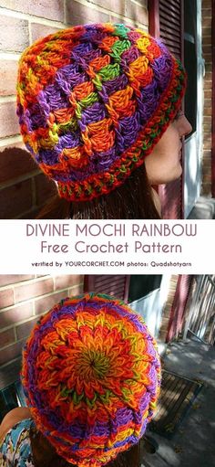 There are so many fantastic free crochet hat patterns published every daywe are left wondering Hat Free Crochet Pattern, Rainbow Hat, Cord Jeans, Mixing Colors, Crochet Hat Free