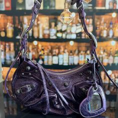 Measures 10.2in Wide X 6.3in High X 2.7in Deep Bags Balenciaga, Balenciaga Bag, Nappa Leather, Color Purple, Limited Time, Balenciaga, Bag Lady, Shoulder Bag, Purple