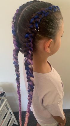 Colour Hair Extensions Braids, Dutch Braid, Purple Hair, Hair Jewelry, Hair Extensions, Braids, Hair Color