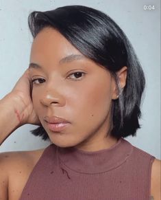 90s Fluffy Bob Black Women, 4c Hair Silk Press Bob, Silk Press Natural Hair Short Bob With Bangs, Voluminous Bob Black Women, Black Woman Silk Press Bob, Bobs On Black Women Real Hair, Natural Hair Bob Cut, Silk Press Hair