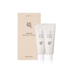 韩国 Beauty of Joseon 防晒霜 大米+谷物益生菌 轻薄贴合不晕染舒缓防晒霜 SPF50+ PA++++ 50ml (2件), 强大的紫外线辐射防护保护皮肤,湿润奶油高效吸收保湿水分,适合所有皮肤尤其是干性或敏感性皮肤,盒子里有2个ReliefSun防晒霜 Organic Sunscreen, Daily Sunscreen, Beauty Of Joseon, Olive Young, Chemical Sunscreen, Facial Sunscreen, Protector Solar, Etude House, Sun Cream