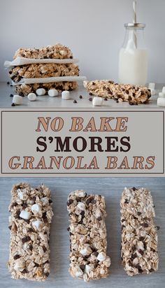 no bake s'mores granola bars with marshmallows