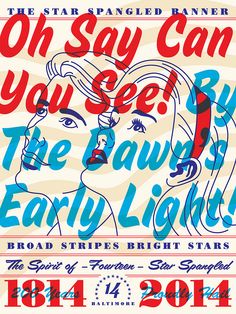 a poster for an early night concert with the words, oh say can you see?