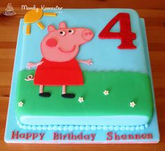 Peppa Pig cake by Mandy Kamester Cakes, via Flickr Props Pig Cake, Peppa Cake, Bolo Da Peppa Pig, Pig Cakes, Peppa Party, Peppa Pig Birthday Cake, Birthday Grandma, Pig Birthday Cakes, Pig Birthday Party