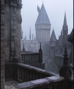 an image of a castle in the fog