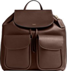 Luxury Backpack With Pockets, Brown Coach Leather Backpack For Everyday Use, Coach Bags With Pockets, Classic Coach Leather Backpack For Travel, Luxury Travel Backpack With Pockets, Coach Luxury Leather Backpack With Zipper, Casual Coach Leather Backpack, Everyday Coach Bag With Pockets, Coach Travel Bags With Pockets