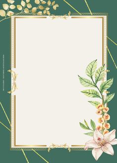 7+ Simple Greenery Gold Floral Wedding Invitation Templates Blank Wedding Invitation Templates Cards, Yellow Invitation, Blank Wedding Invitation Templates, Wedding Invitation Cards Online, Engagement Templates, Templates Black, Blank Wedding Invitations, Green Invitations