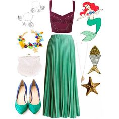 ariel the mermaid costume with accessories and shoes