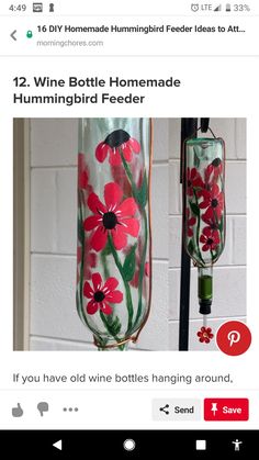 the wine bottle homemade hummingbird feeder is on sale