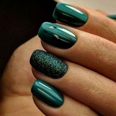 Nails Green Nail Art, Nail Colors Winter, Short Square Nails, Super Nails, Winter Nail Art, Ideas Nails, Trendy Nail Design, Manicure Y Pedicure, Square Nails