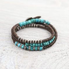 Men's Powerful Expression Wrap Bracelet - DharmaShop Leather Bracelet For Men, Protection Amulet, Hill Tribe Silver, Northern Thailand, Silver Button, Mala Bracelet, 7 Chakras, Jewelry Making Tutorials, Silver Buttons