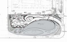 an architectural drawing shows the plan for a building that has been constructed into a circular structure